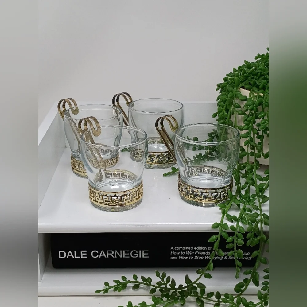 Elegant Gold Patterned Glasses